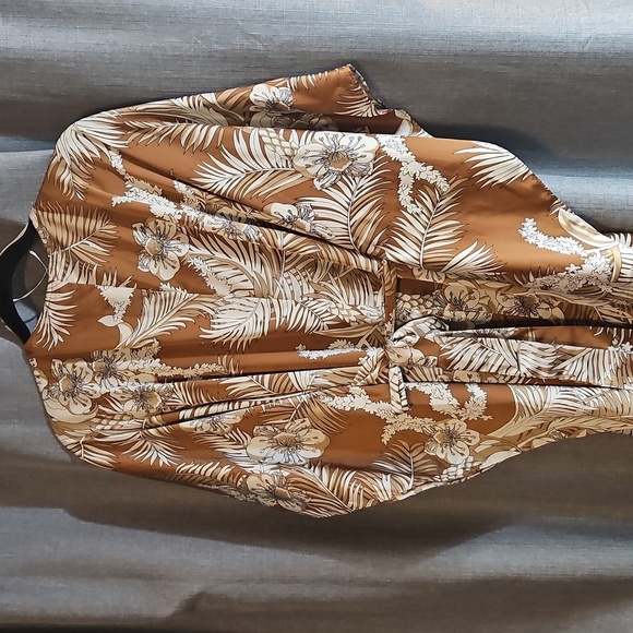 LULUS TAKE A HOLIDAY TAN TROPICAL PRINT MAXI DRESS SZE SMALL - Picture 8 of 8